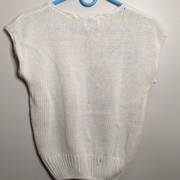 Vintage 1980’s Floral Knit Sweater Vest - Picture 4 of 4